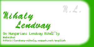 mihaly lendvay business card